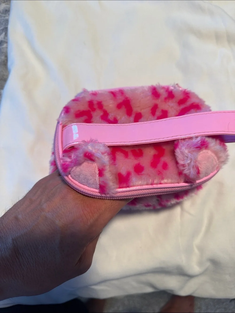 Kids Pink Fuzzy Cat Coin Purse - Cute Plush Accessory
